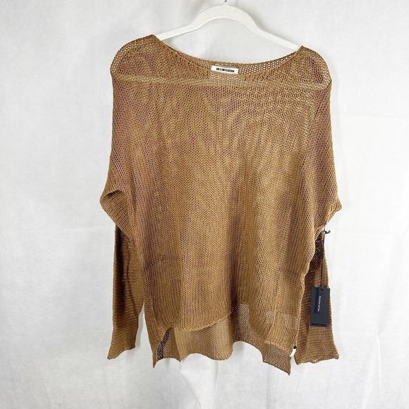 One Teaspoon Luxe Wide French Knit Top Tan Size Medium - Picture 2 of 8